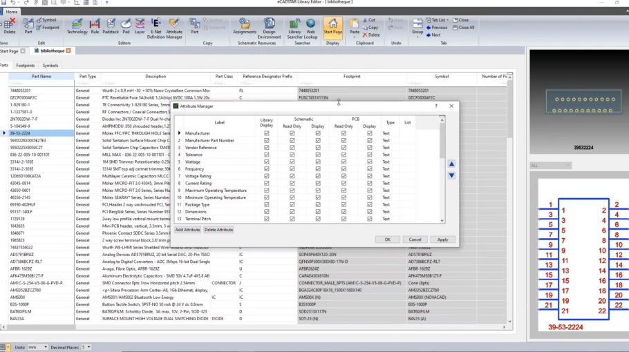 Découvrez la gestion des attributs dans la bibliothèque avec ZUKEN eCADSTAR en vidéo